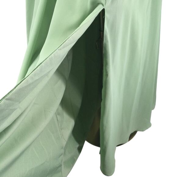 FORMAL PARTY SZ 10 L sage green wedding formal party bridesmaid maxi dress B101 - Picture 4 of 7